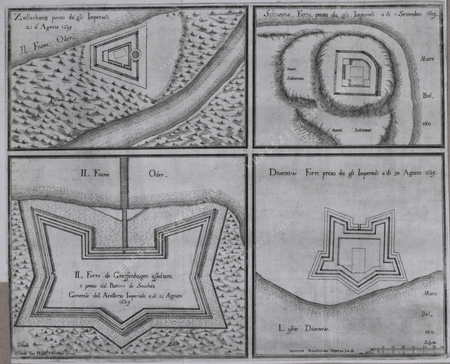 Négy erődítmény alaprajza