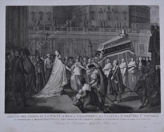 VI. Pius pápa holttestének megérkezése Rómába