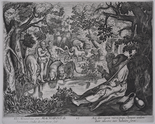 Alexandriai Szent Makariosz a puszta állataival