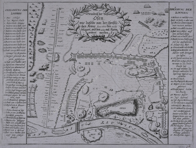 Buda 1686-os ostromának térképe