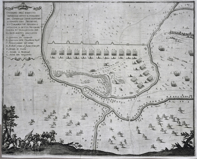 De Souches generális tábora Komárom és Érsekújvár között