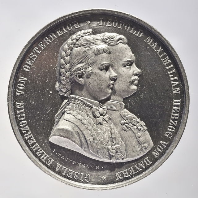 Gizella főhercegnő és Lipót Miksa bajor királyi herceg házasságkötésének emlékérme