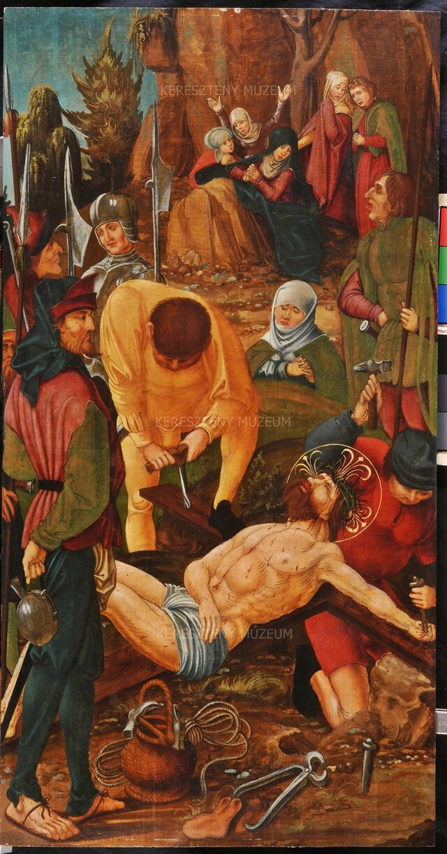 Krisztust a keresztre szegezik 