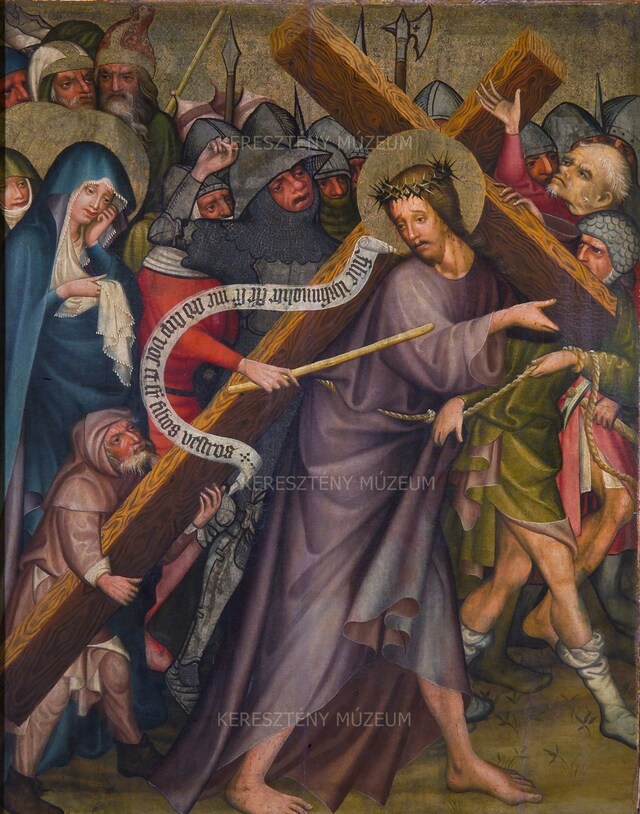 Keresztvitel. Mozgószárny ünnepi oldalának részlete – Kálvária-oltár Garamszentbenedekről