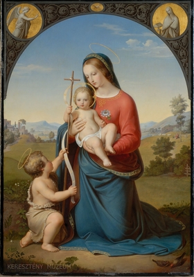 Mária gyermekével és a kis Keres...