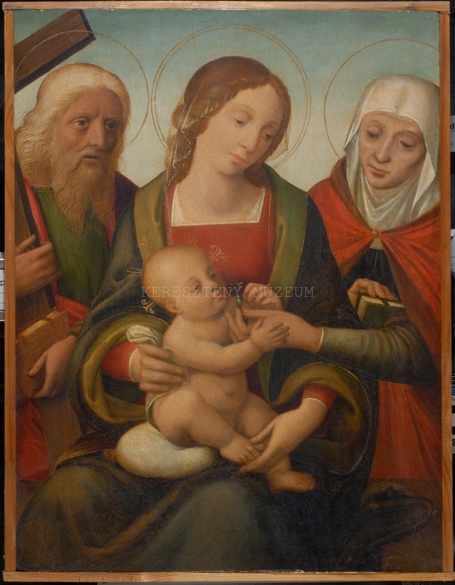 Mária gyermekével, Szent Andrással (?) és Szent Annával (?)