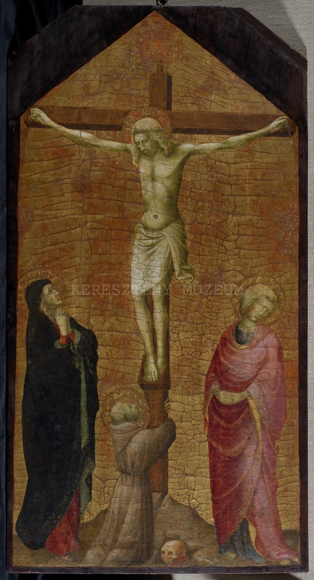 Krisztus a keresztfán Mária, Evangélista Szent János és Assisi Szent Ferenc között