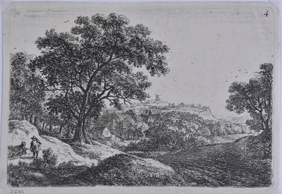 Két utazó beszélget egy domb töv...