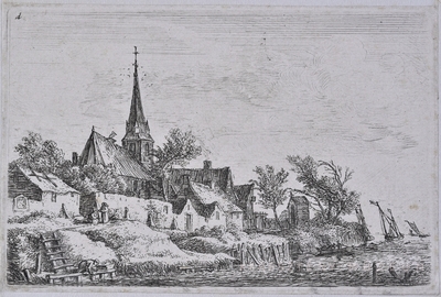 Vízparti falu templommal