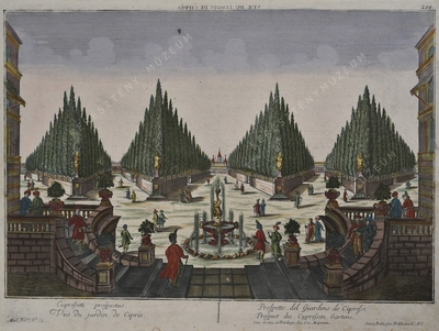 Ciprusokkal beültetett park (Kon...