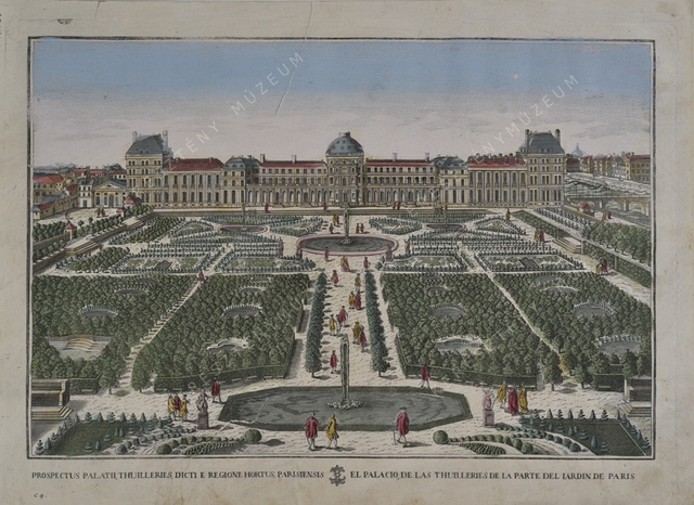 A Tuileriák kertje és palotája Párizsban